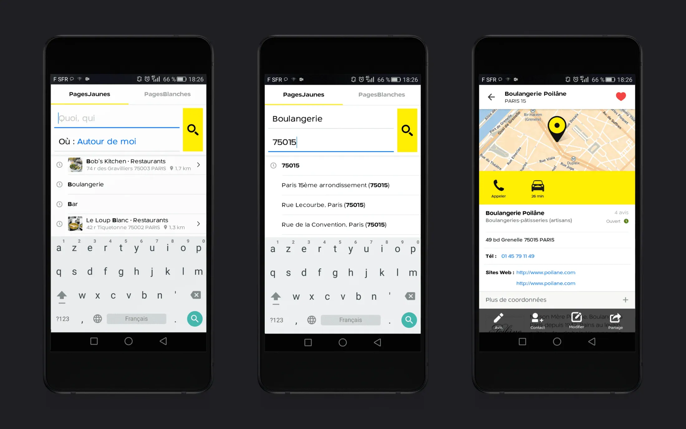 PagesJaunes Search Flow
